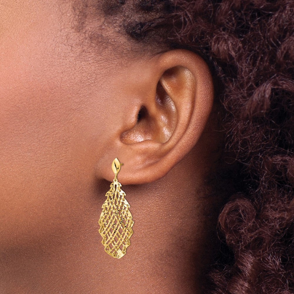 Polished D/C Post Dangle Earrings - 4.16g