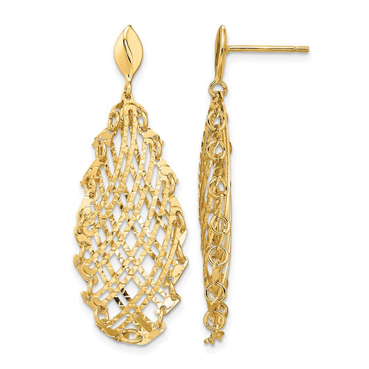 Polished D/C Post Dangle Earrings - 4.16g