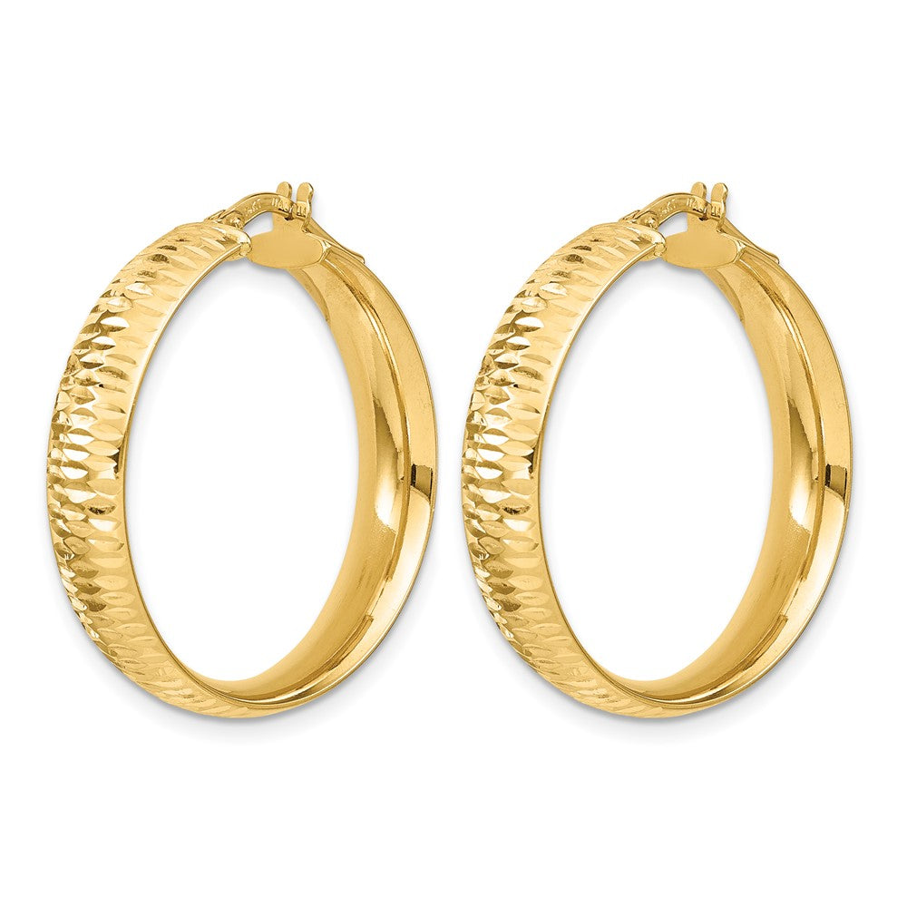 Polished D/C Round Hoop Earrings
