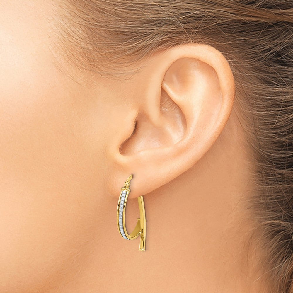 Polished Glitter Infused Hoop Earrings