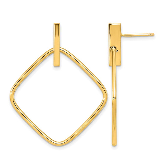 Polished Square Post Dangle Earrings