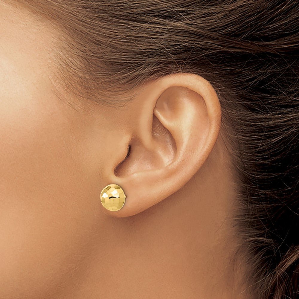 Polished D/C 10mm Button Post Earrings