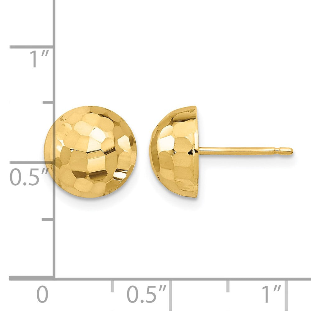 Polished D/C 10mm Button Post Earrings