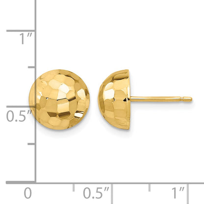 Polished D/C 10mm Button Post Earrings