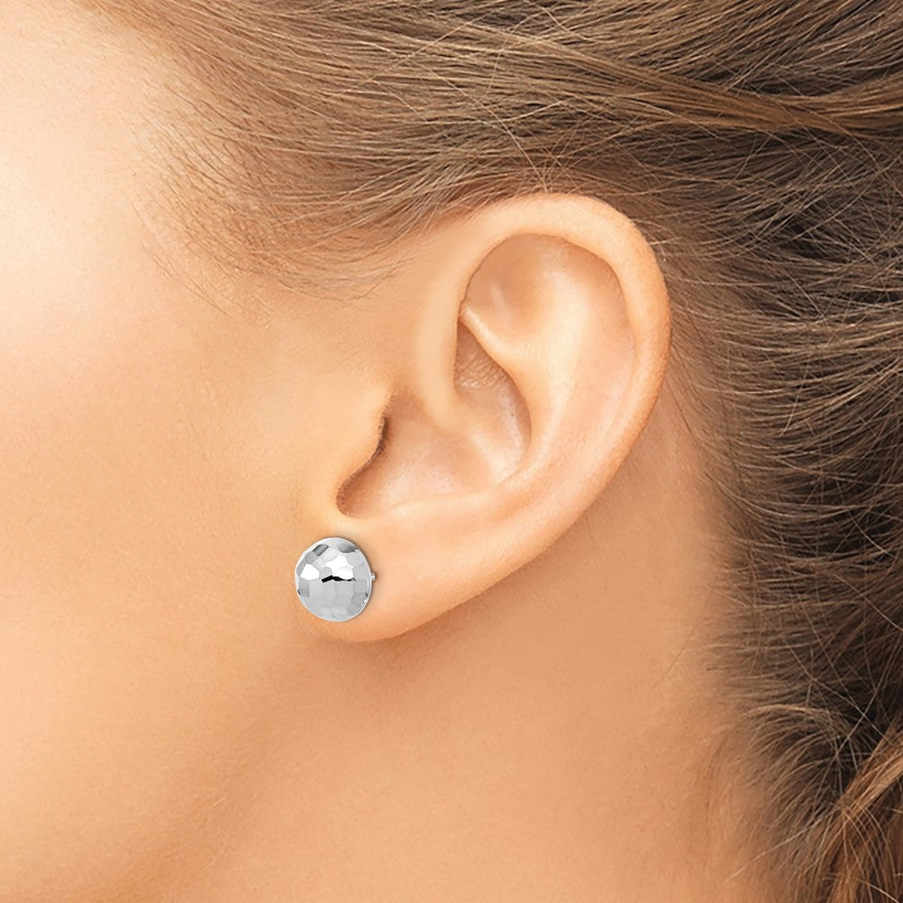 Polished D/C 10mm Button Post Earrings