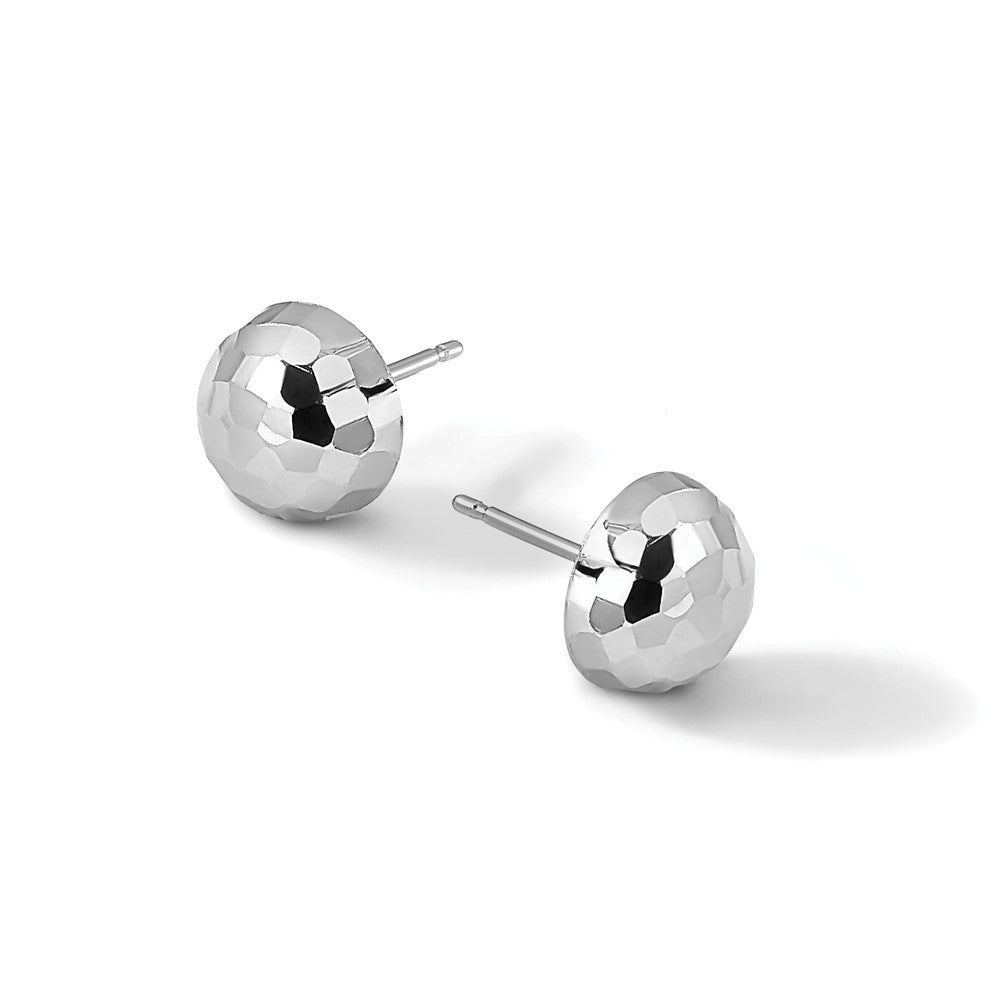 Polished D/C 10mm Button Post Earrings