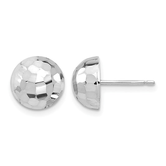 Polished D/C 10mm Button Post Earrings