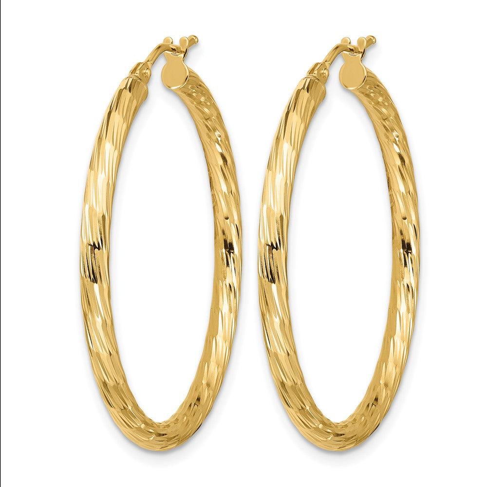 Polished D/C Hoop Earrings - 2.5mm