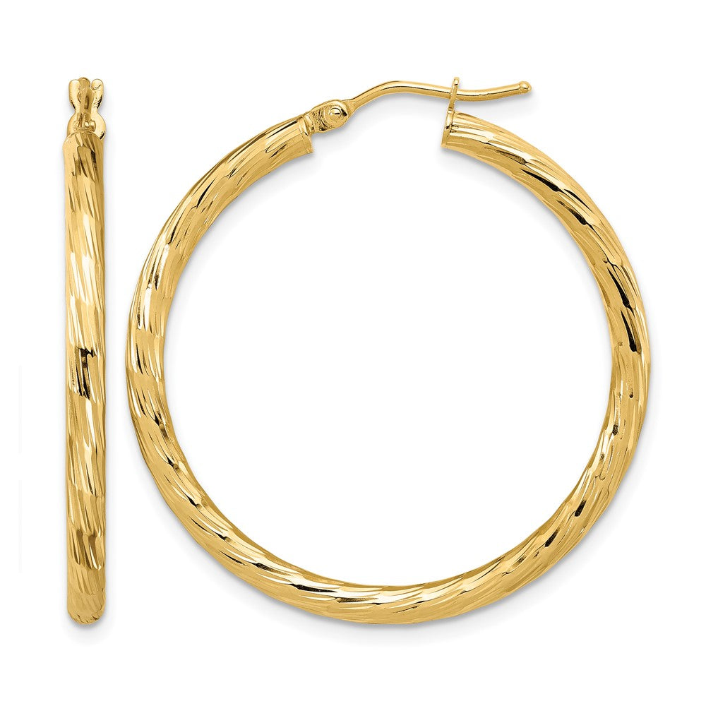 Polished D/C Hoop Earrings - 2.5mm