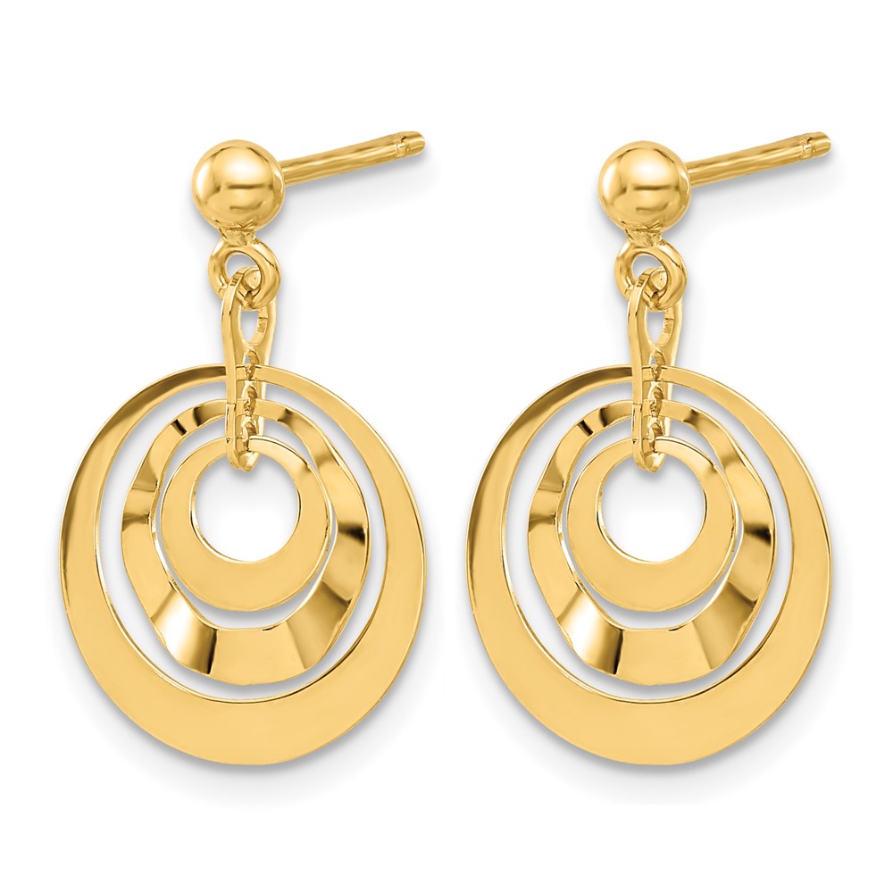 Polished Circles Post Dangle Earrings