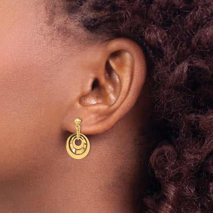 Polished Circles Post Dangle Earrings