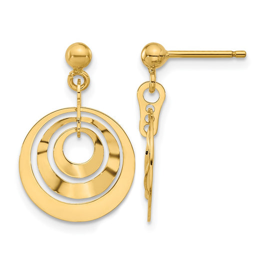 Polished Circles Post Dangle Earrings