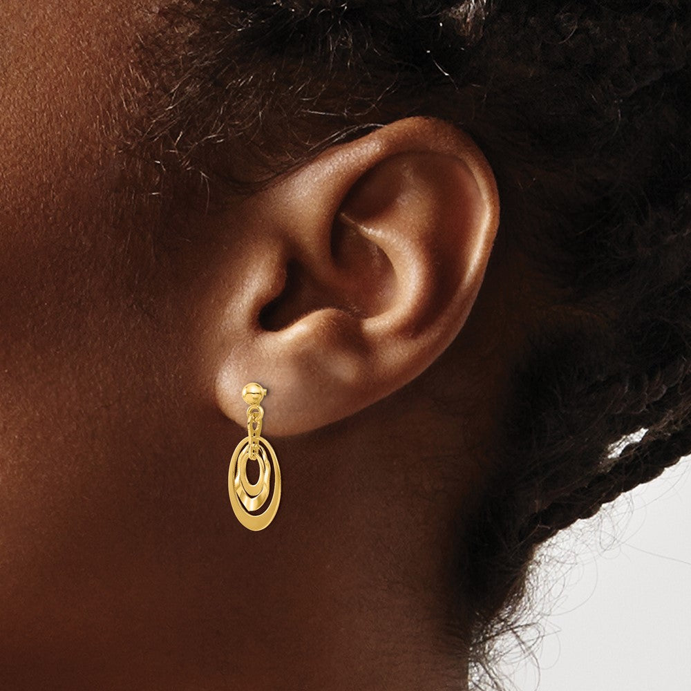 Polished Ovals Post Dangle Earrings