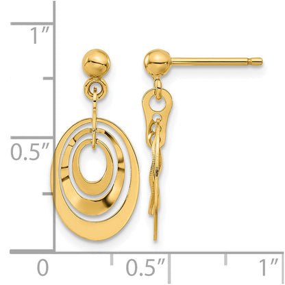 Polished Ovals Post Dangle Earrings