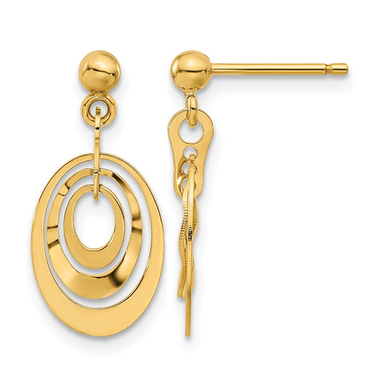 Polished Ovals Post Dangle Earrings