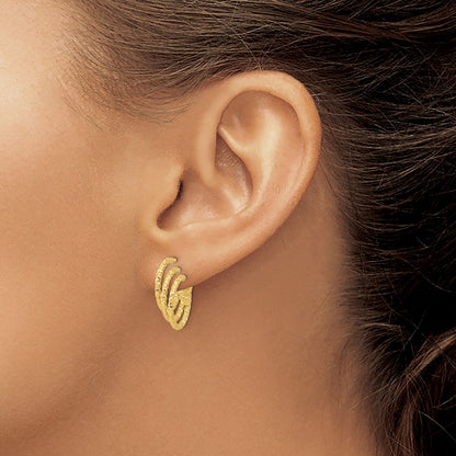 Polished and Hammered Post Hoop Earrings
