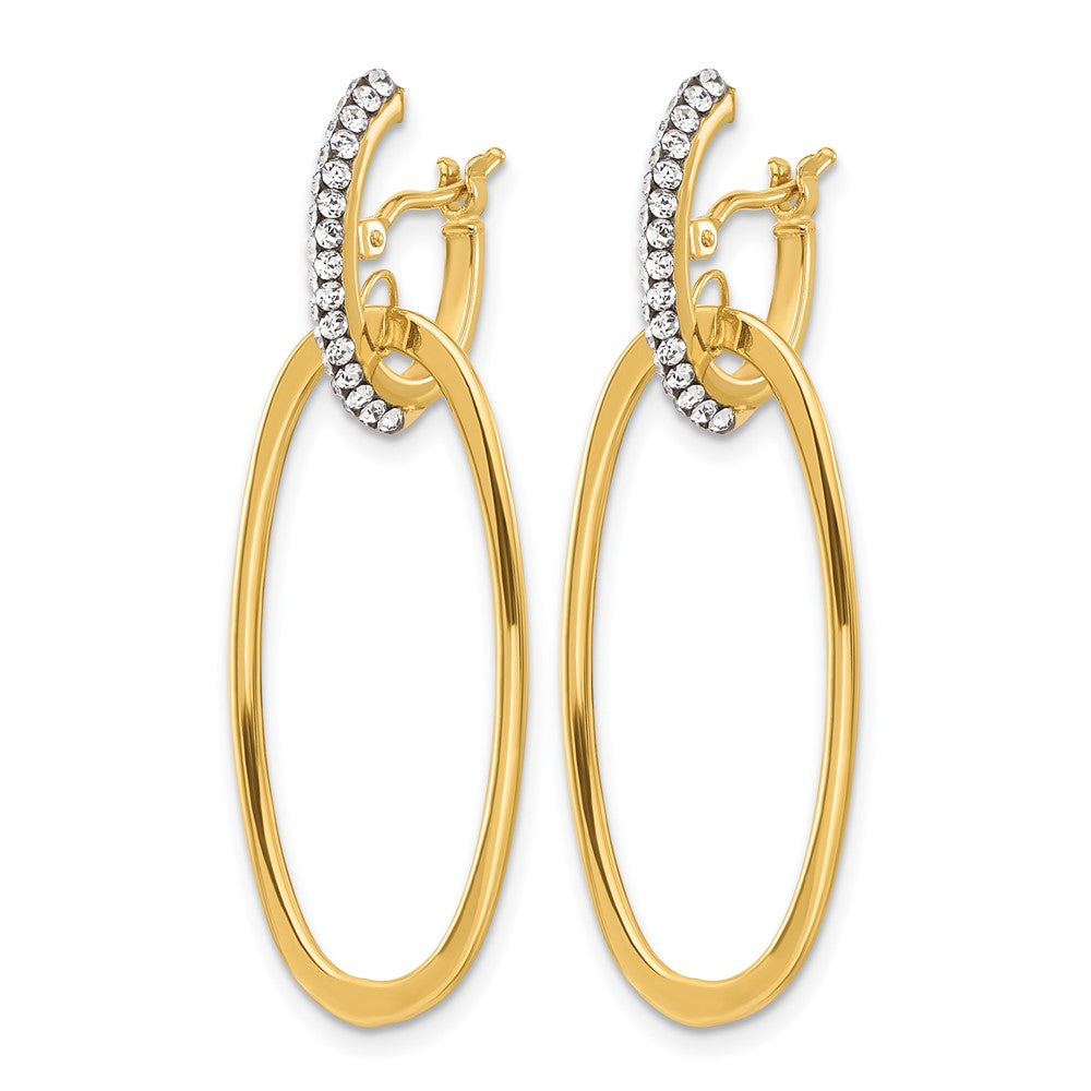 Polished Crystal Oval Hoop Earrings
