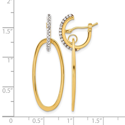 Polished Crystal Oval Hoop Earrings