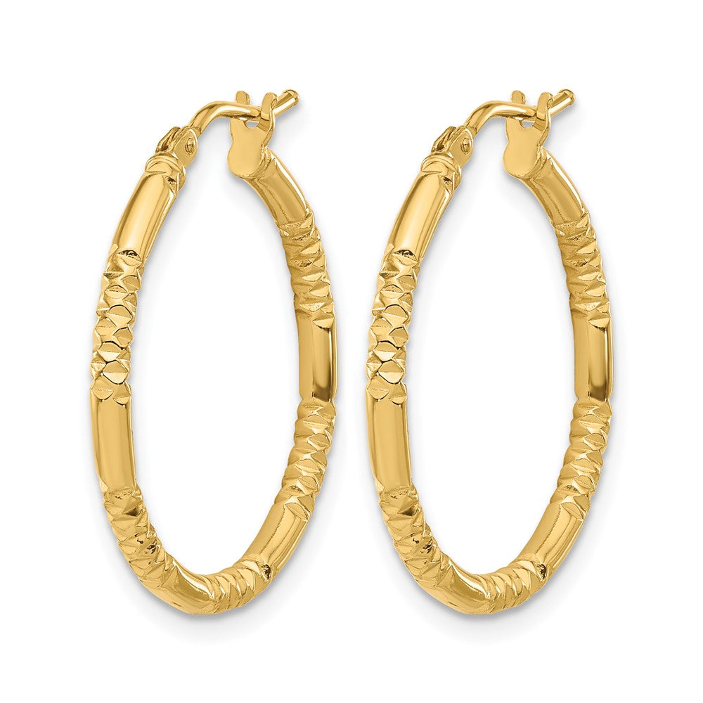 Polished and Textured Hoop Earrings - 1.54g