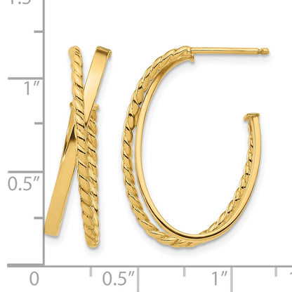 Polished and Twist J-Hoop Post Earrings