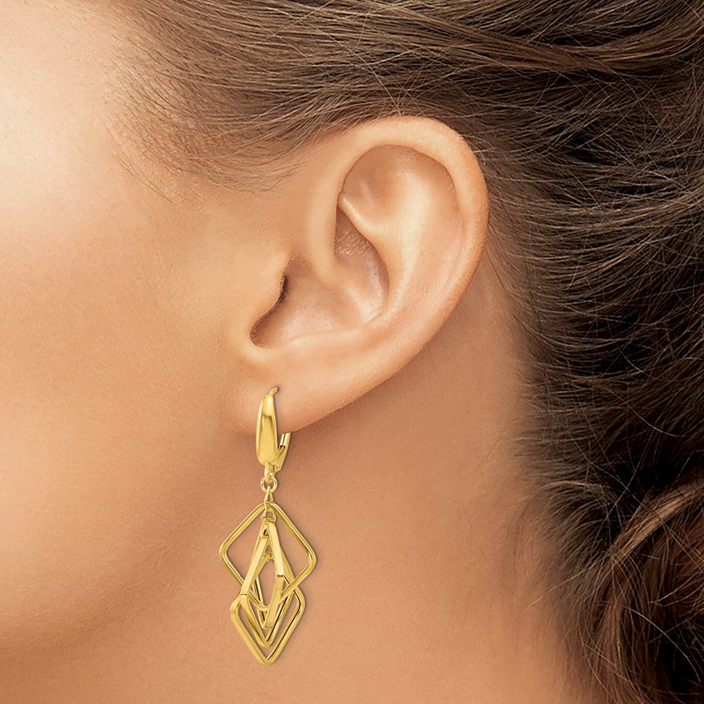 Polished Squares Dangle Earrings