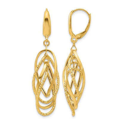 Polished and Textured Ovals Dangle Earrings