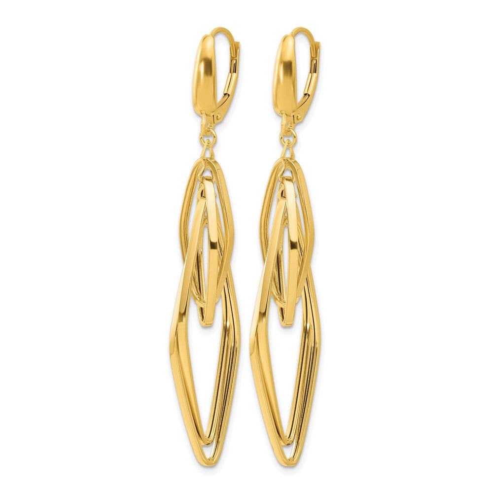 Polished Diamond Shaped Dangle Earrings