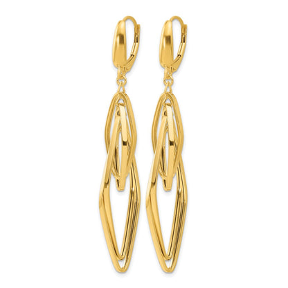 Polished Diamond Shaped Dangle Earrings