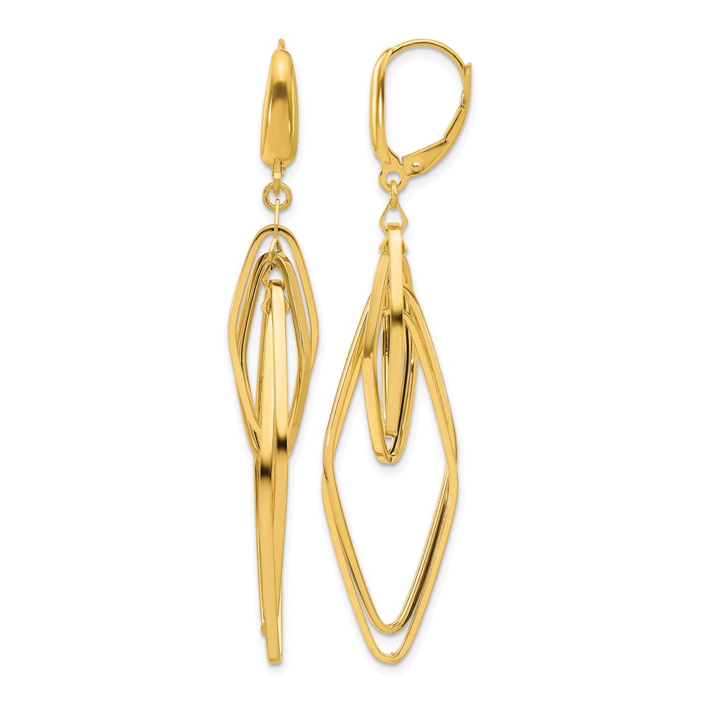 Polished Diamond Shaped Dangle Earrings