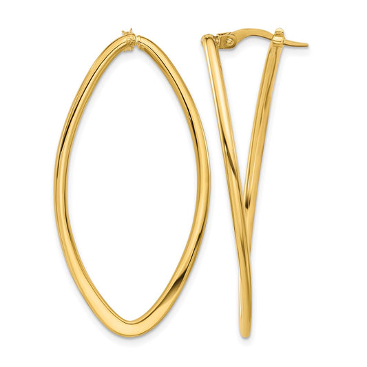 Polished Oval Hoop Earrings - 23.32mm