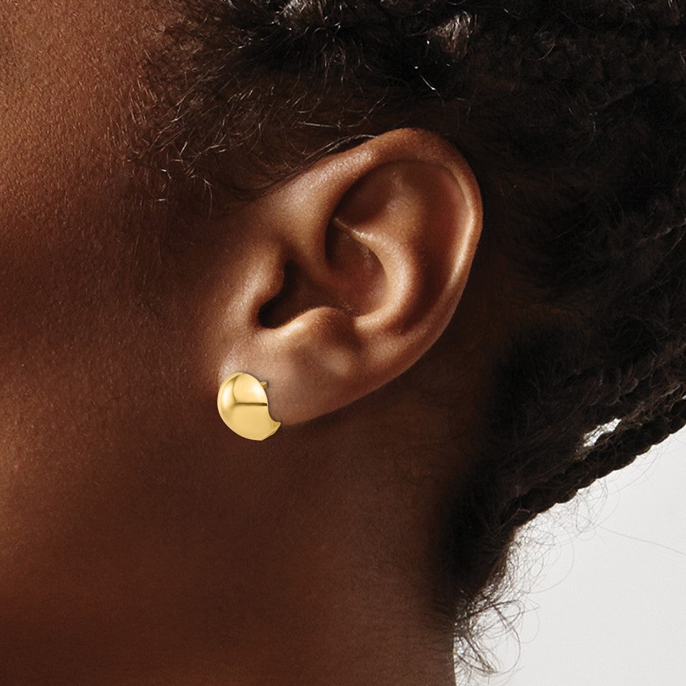 Polished Round Huggie Earrings