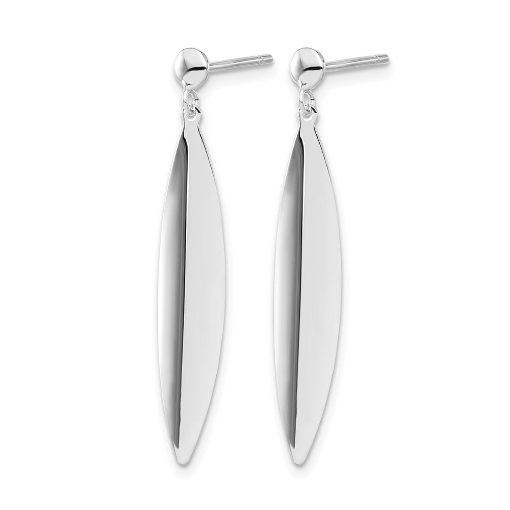 Polished Post Dangle Earrings - White Gold