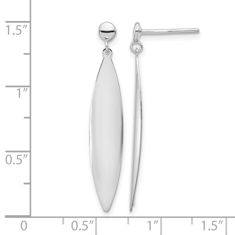 Polished Post Dangle Earrings - White Gold