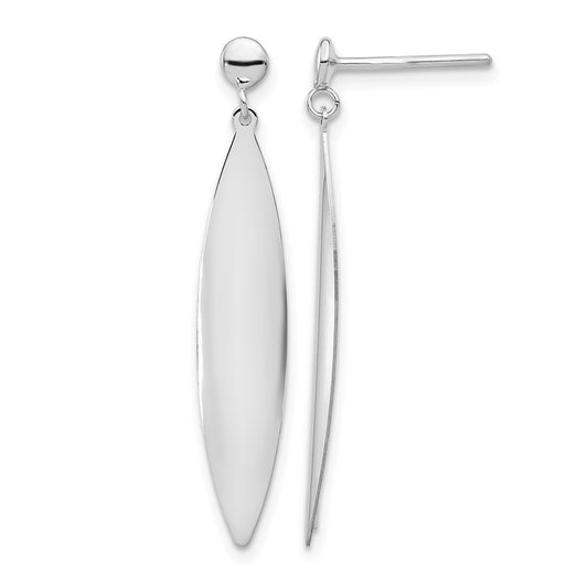 Polished Post Dangle Earrings - White Gold
