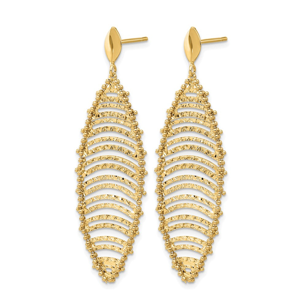 Polished and Textured Post Dangle Earrings - 15.75mm
