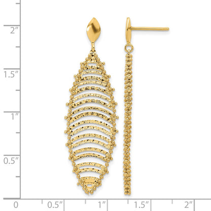Polished and Textured Post Dangle Earrings - 15.75mm