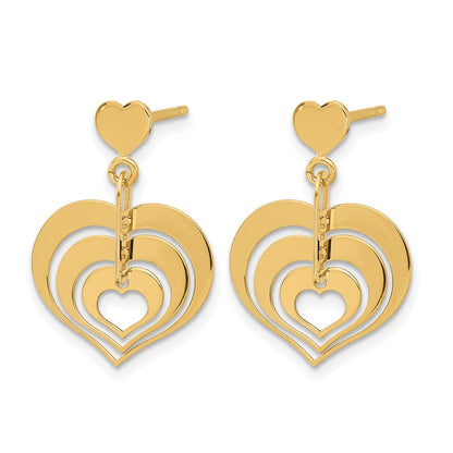 Polished Hearts Dangle Post Earrings