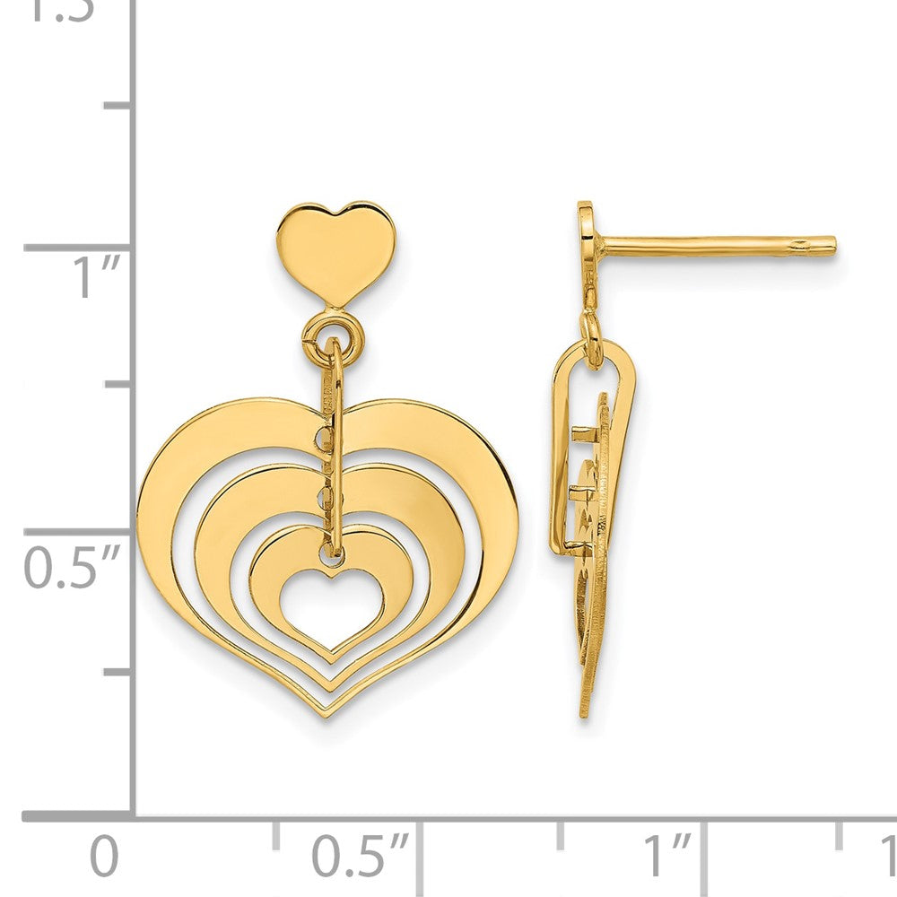 Polished Hearts Dangle Post Earrings