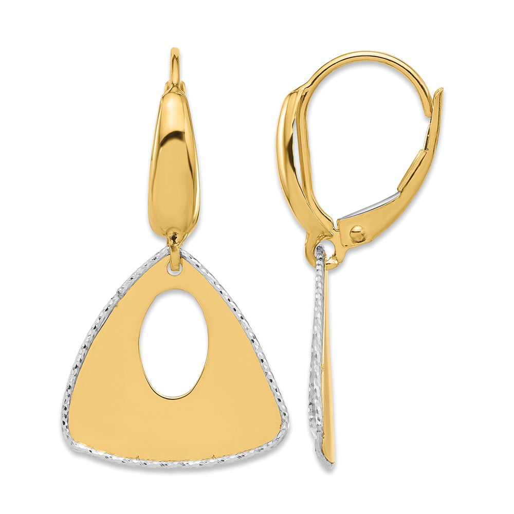 Pol and Dia-cut Triangle Dangle Leverback Earrings