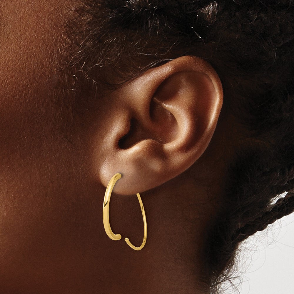 Polished Round Curved Threader Earrings