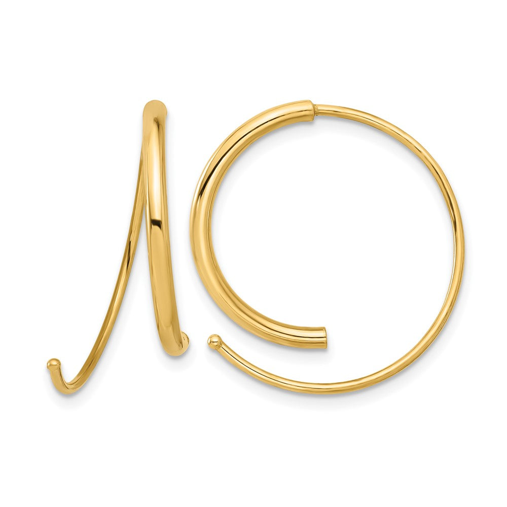 Polished Round Curved Threader Earrings