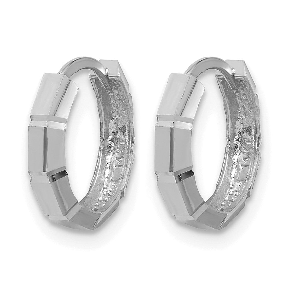 Polished/Diamond-cut Huggie Hoop Earrings