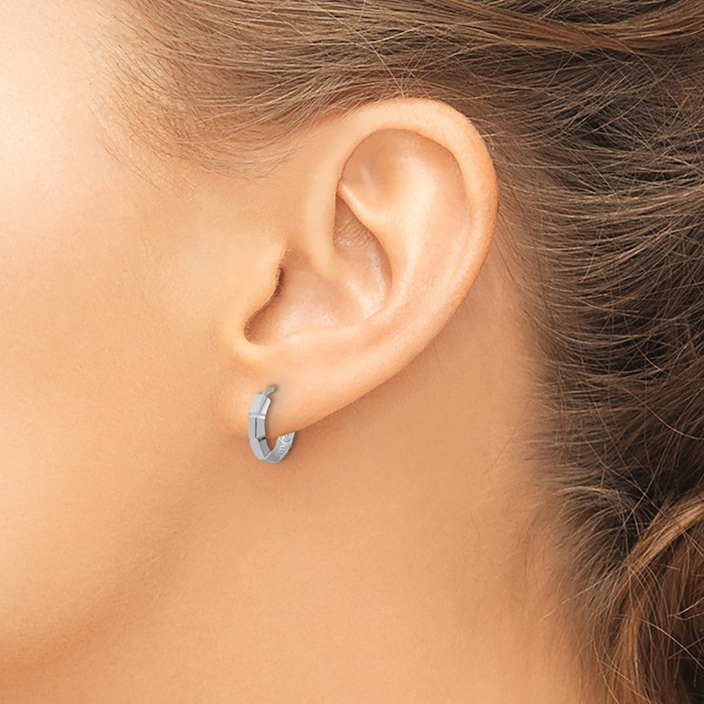 Polished/Diamond-cut Huggie Hoop Earrings