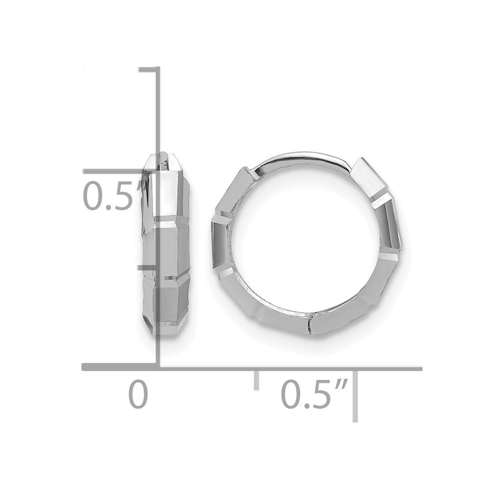 Polished/Diamond-cut Huggie Hoop Earrings