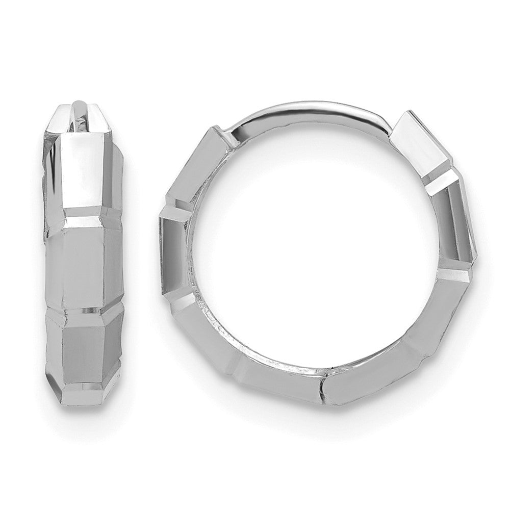 Polished/Diamond-cut Huggie Hoop Earrings