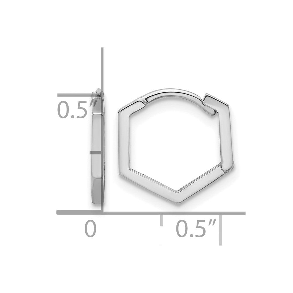 Polished Geometric Hoop Earrings - White Gold