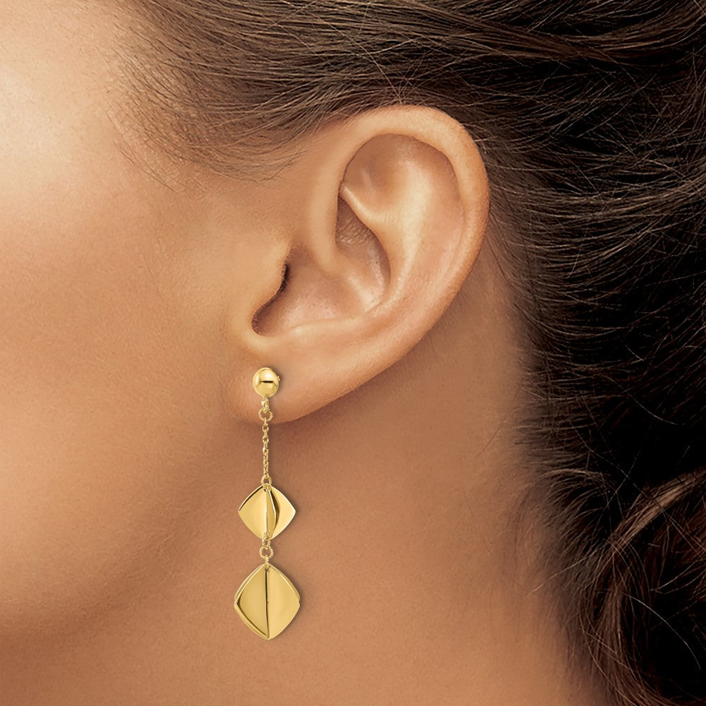 Polished Fancy Dangle Post Earrings - 10.5mm