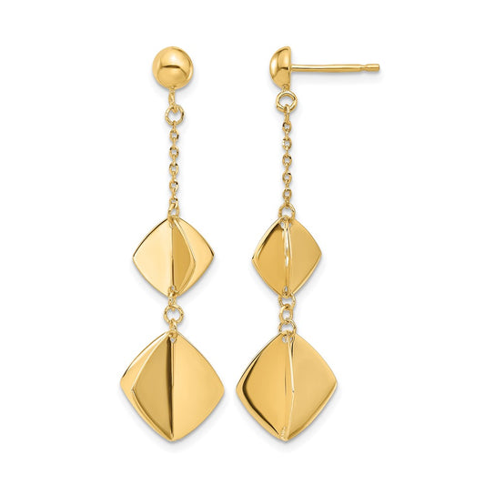 Polished Fancy Dangle Post Earrings - 10.5mm