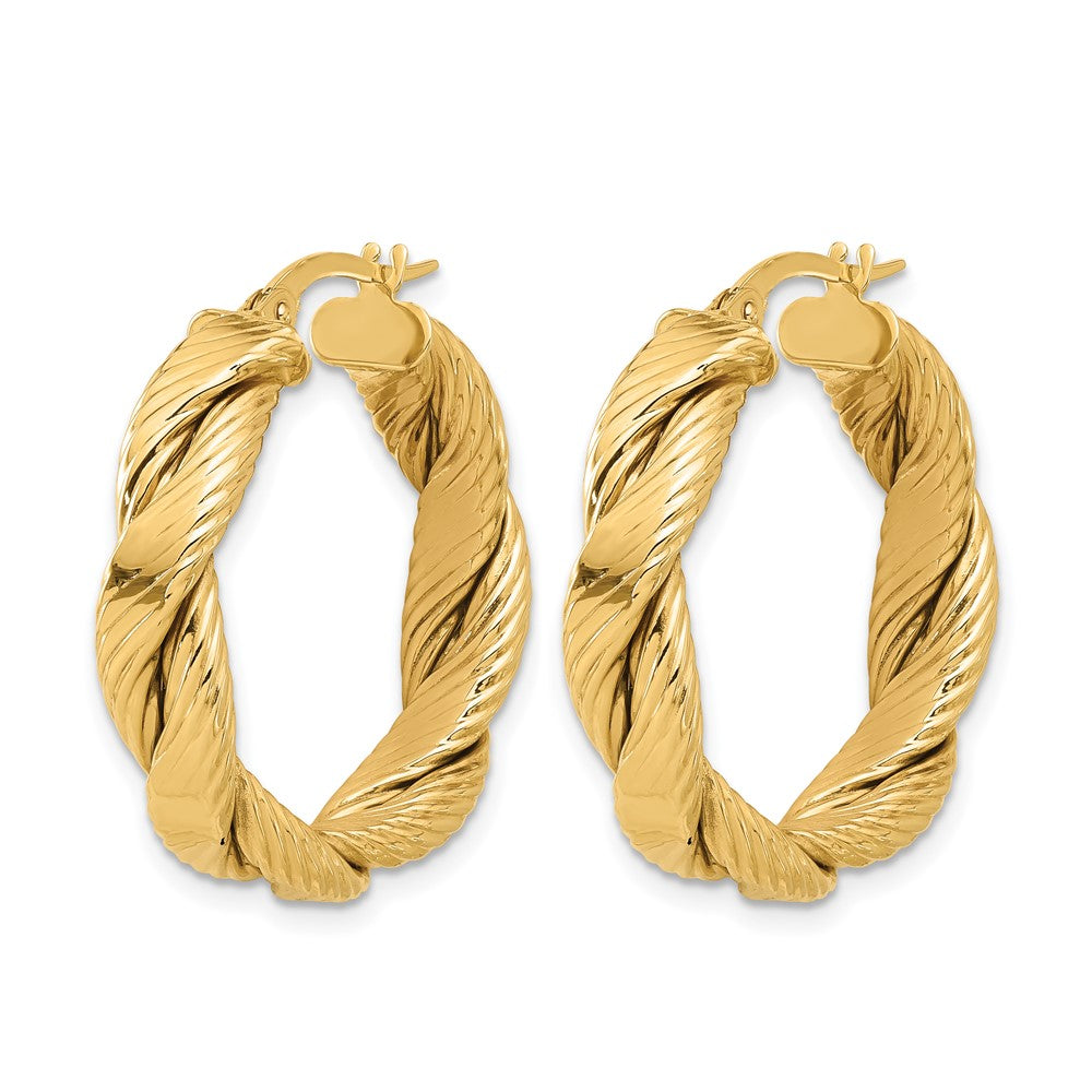 Polished and Textured Braided Hoop Earrings
