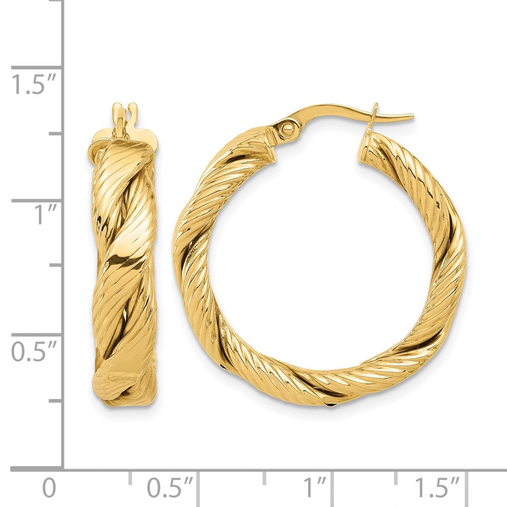 Polished and Textured Braided Hoop Earrings
